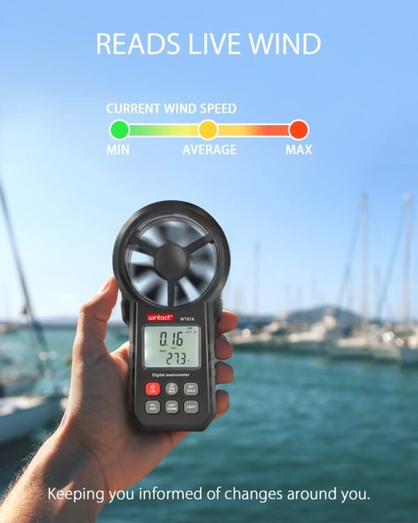 Wintact Handheld Anemometer, Digital Vane Wind Speed Meter Gauge——WT87A - Image 3