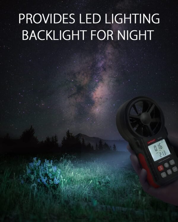 Wintact Handheld Anemometer, Digital Vane Wind Speed Meter Gauge——WT87A - Image 5