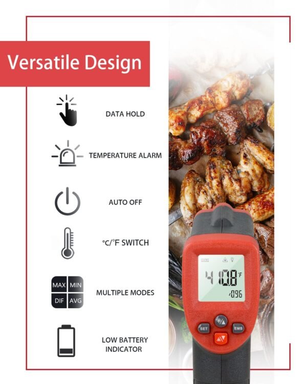 Wintact Infrared Thermometer Temperature Gun, Non-Contact Digital Surface ——WT550 - Image 2