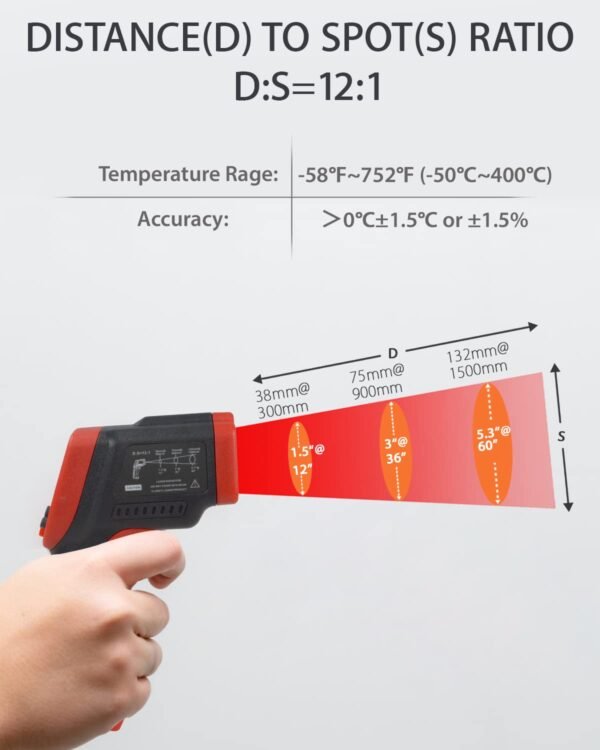 Wintact Infrared Thermometer Temperature Gun, Non-Contact Digital Surface ——WT550 - Image 4