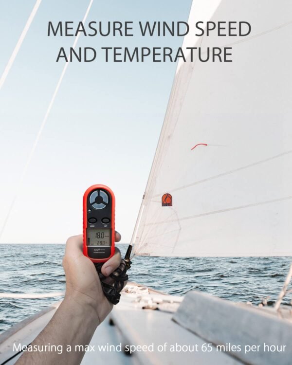 Wintact Handheld Anemometer, Digital Wind Speed Meter Gauge, Air Flow Velocity Tester with Measuring Wind——WT816 - Image 6